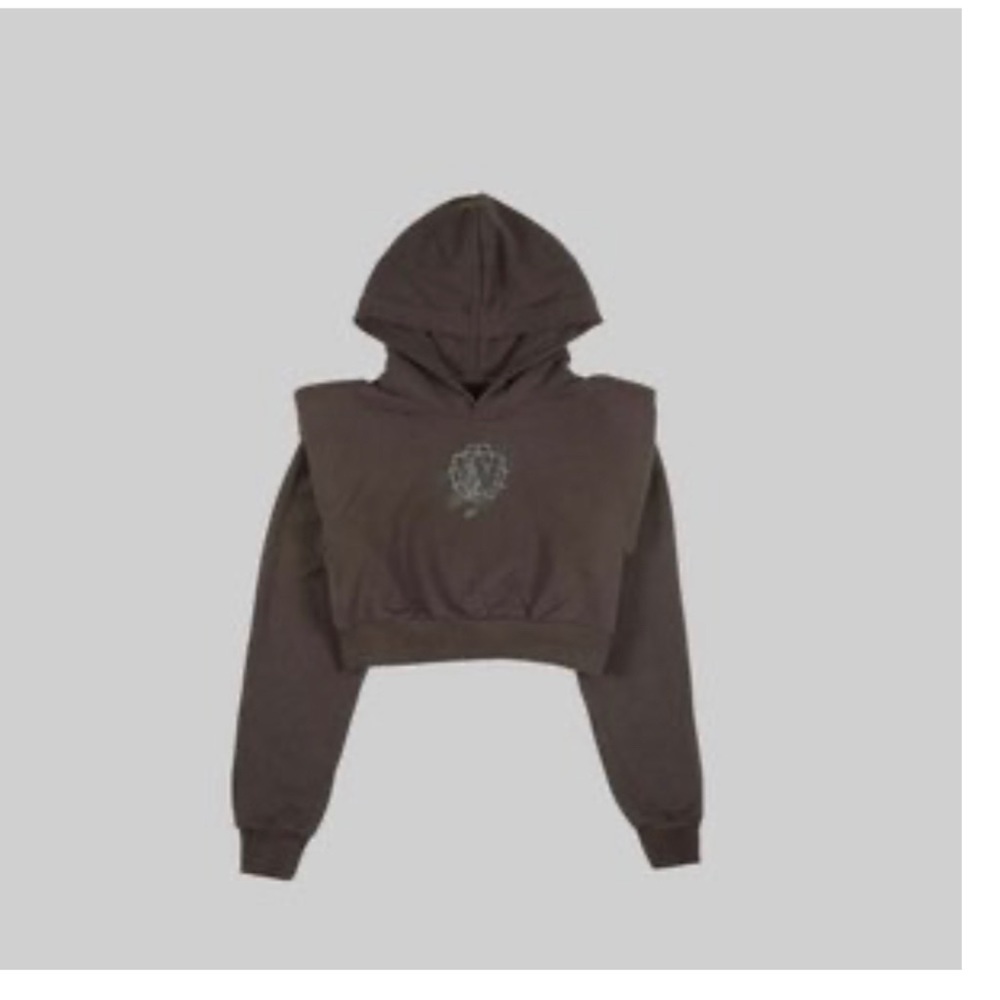 TIER Shoulder Pad Sweatshirt with Hoodie